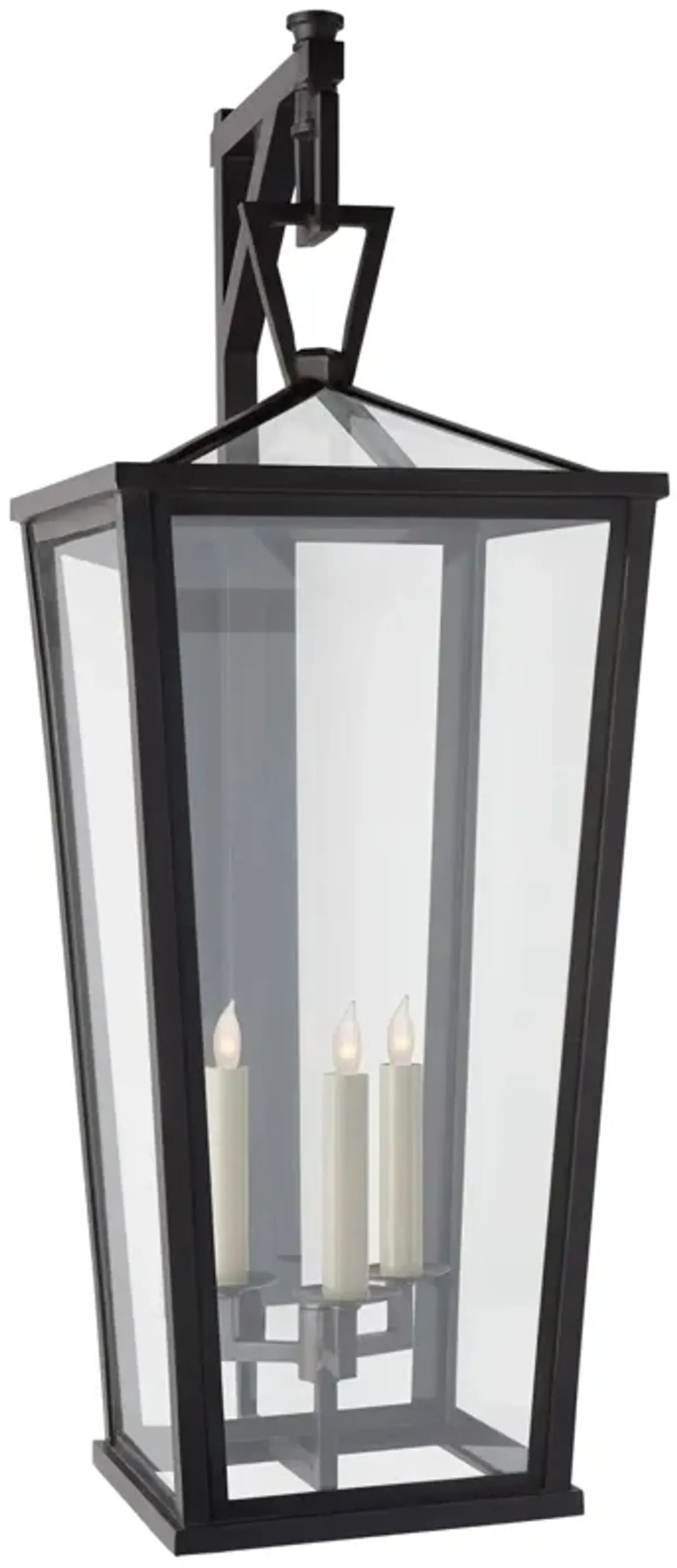 Darlana Grande Tall Bracketed Wall Lantern in Bronze with Clear Glass