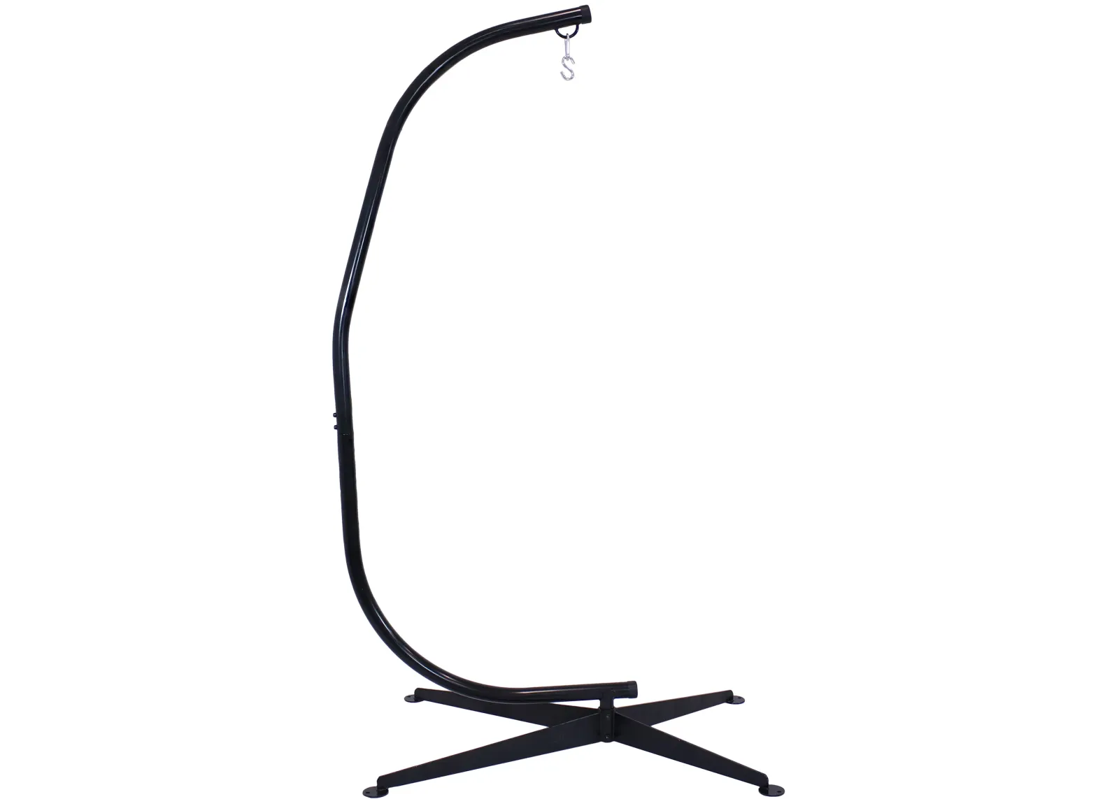 Sunnydaze Powder-Coated Steel Hammock Chair C-Stand - Black - 84 in