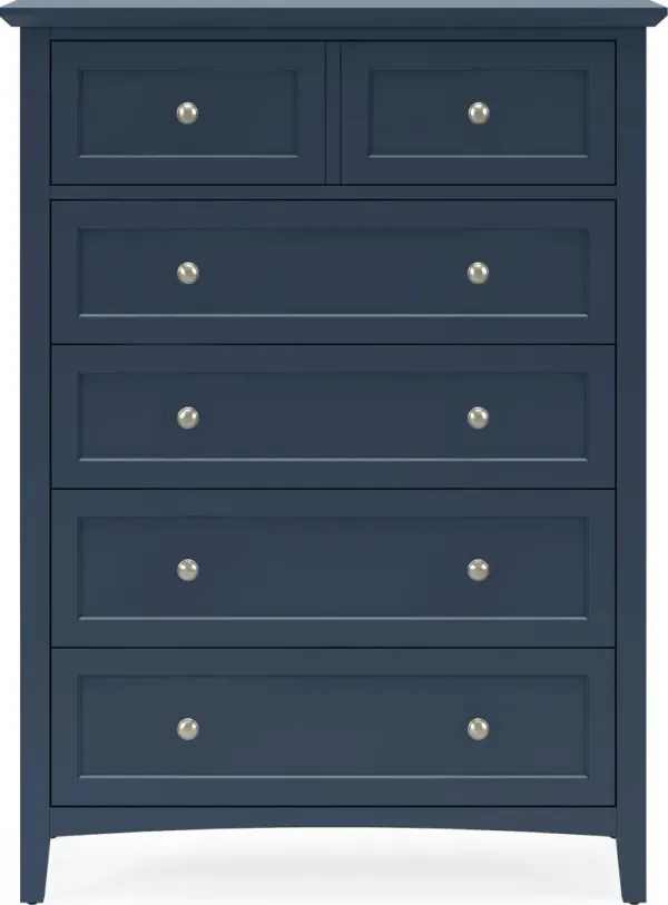 Grace Five Drawer Chest in Blueberry
