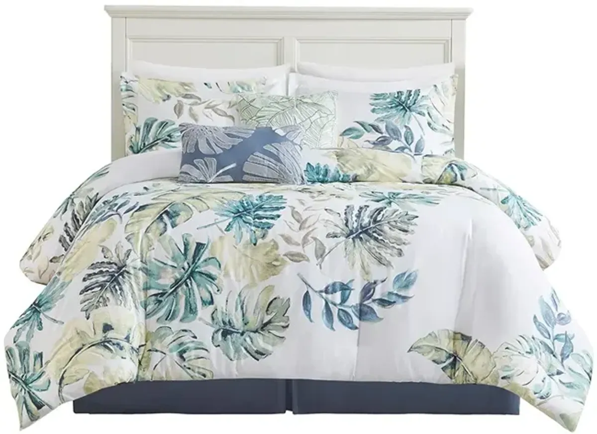 Gracie Mills Cordell Tropical Paradise Cotton 6-Piece Comforter Set