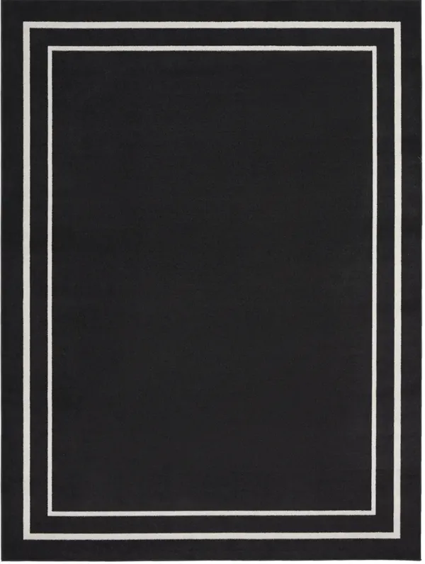 Nourison Essentials NRE02 Black/Ivory 10' x 14' Rug