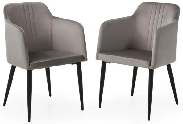 Set of 2 Upholstered Arm Chairs for Dining Room or Living Room Seating