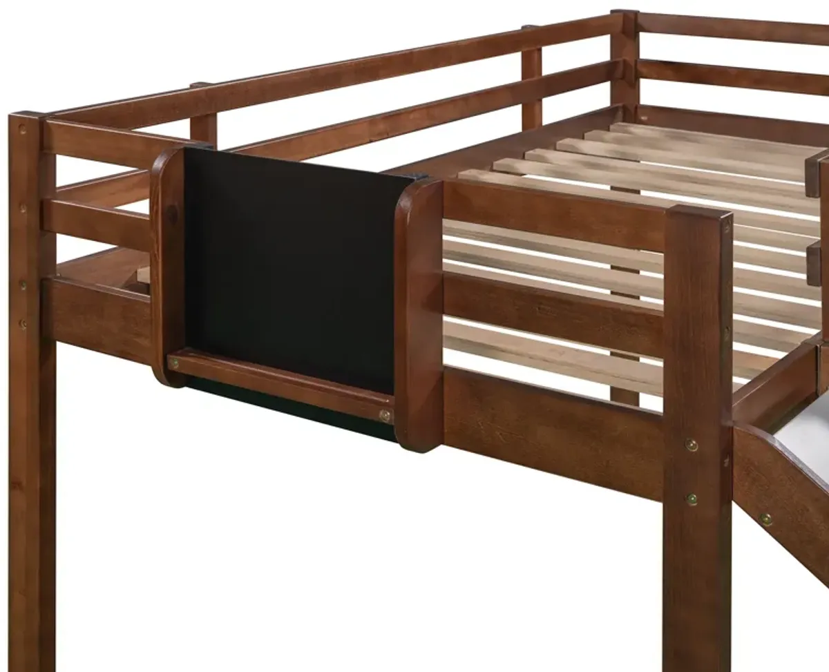 Merax Loft Bed Wood Bed with Slide