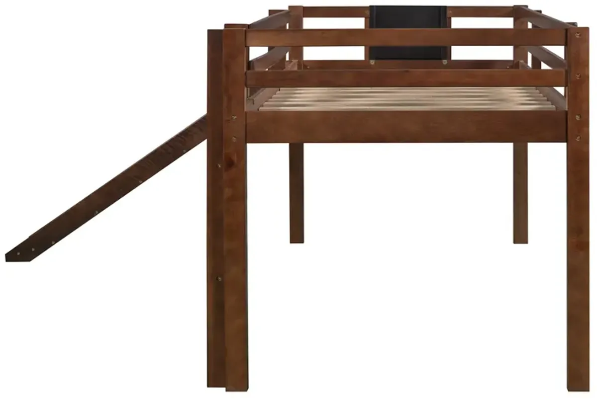 Merax Loft Bed Wood Bed with Slide