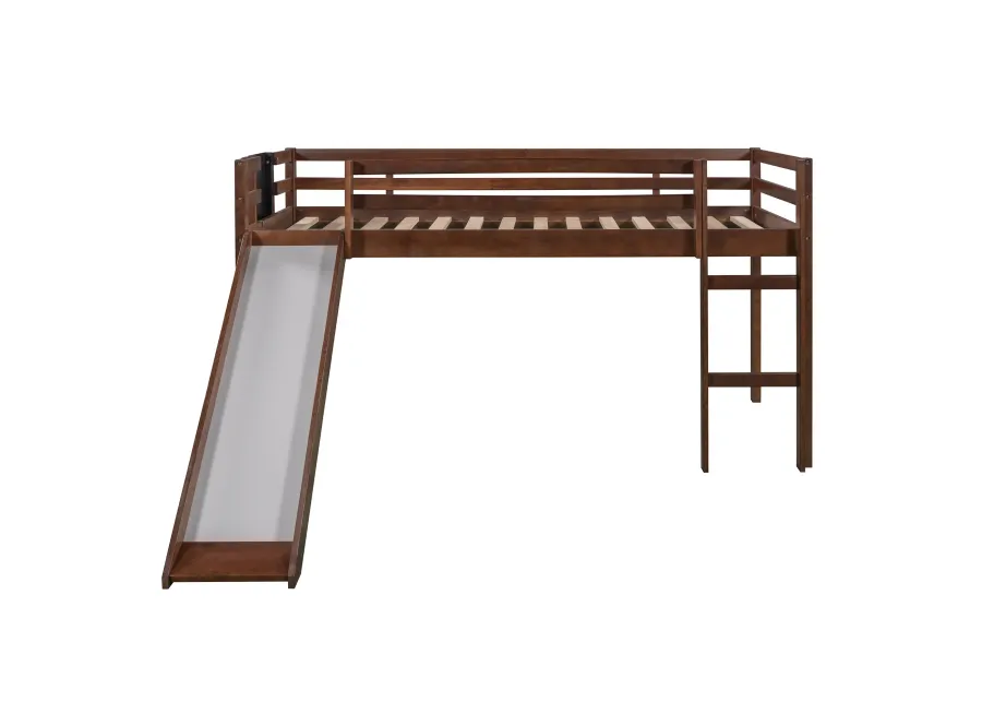 Merax Loft Bed Wood Bed with Slide