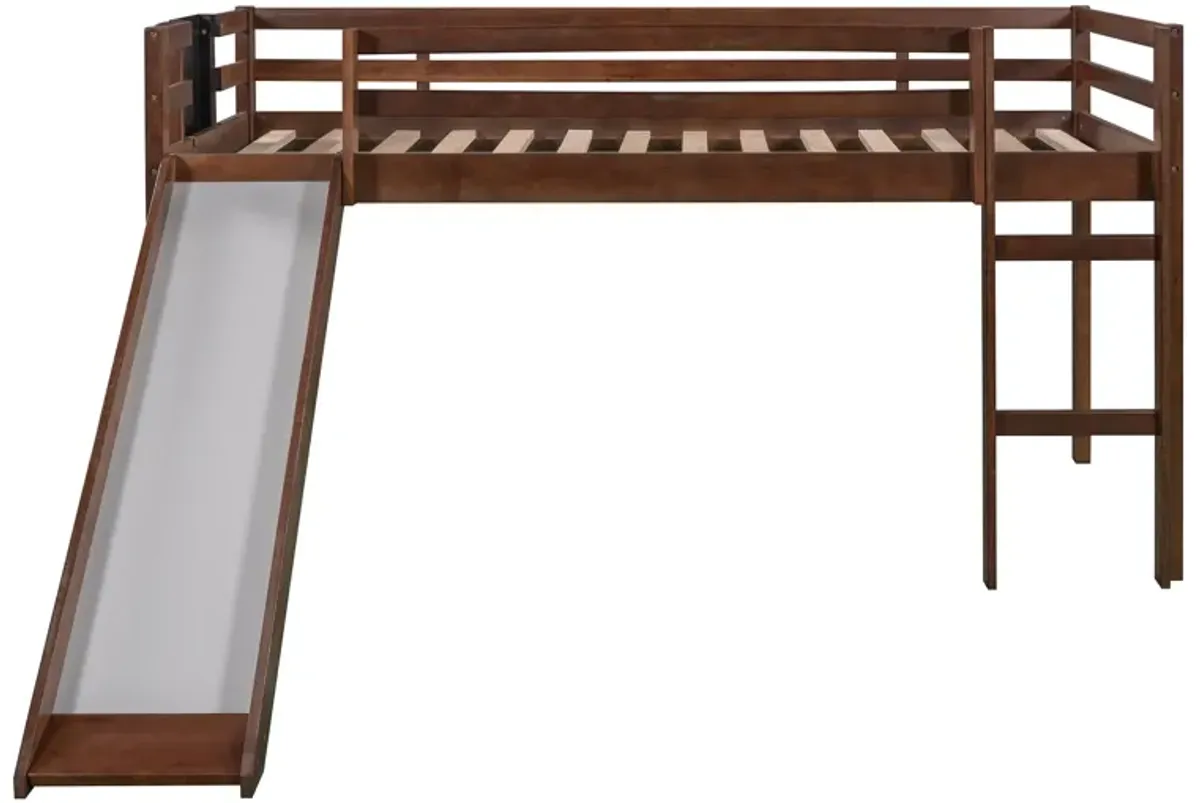 Merax Loft Bed Wood Bed with Slide