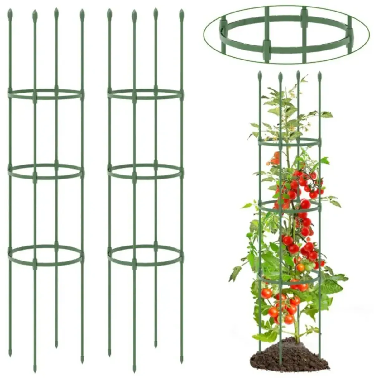 Hivvago 2-Pack Garden Trellis Tomato Cage with Adjustable Height