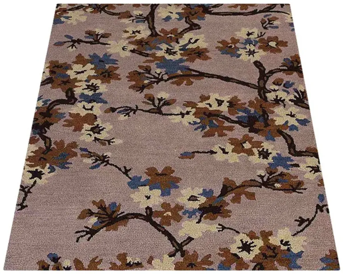 RUGSOTIC CARPETS HAND TUFTED WOOL ECO-FRIENDLY AREA RUGS  - 8'x11', Rectangle Shape, Beige, Floral Modern Design, High Pile Thick Handmade Anti Skid Area Rugs for Living Room, Bed Room (K00671)