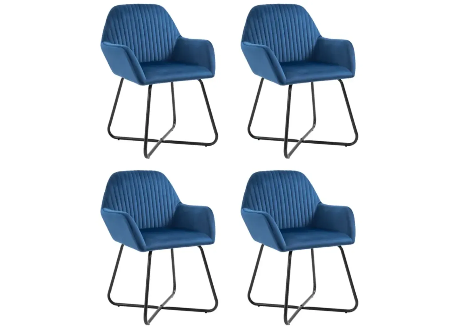 vidaXL Dining Chairs 4 pcs Blue Velvet