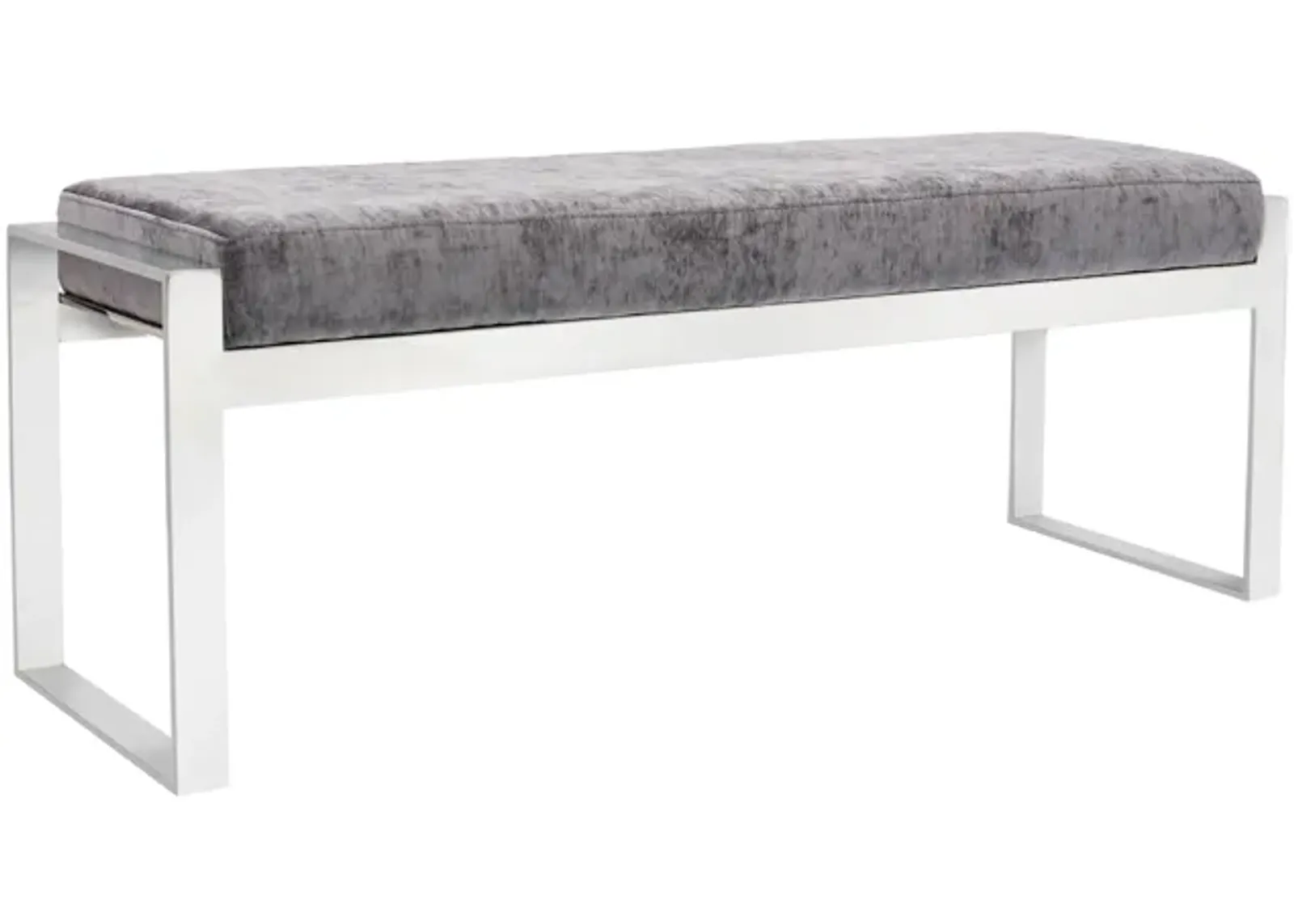 Pasargad Home Luxe Velvet Upholstered Bench, Grey