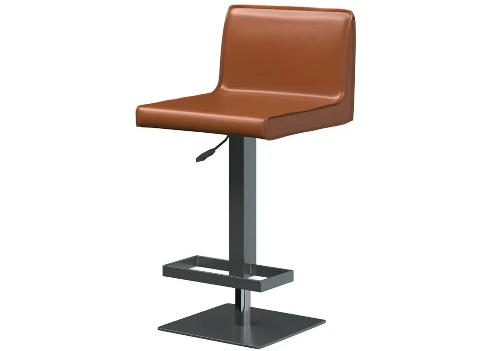 Bar Stool/Black Base, Cognac Pu