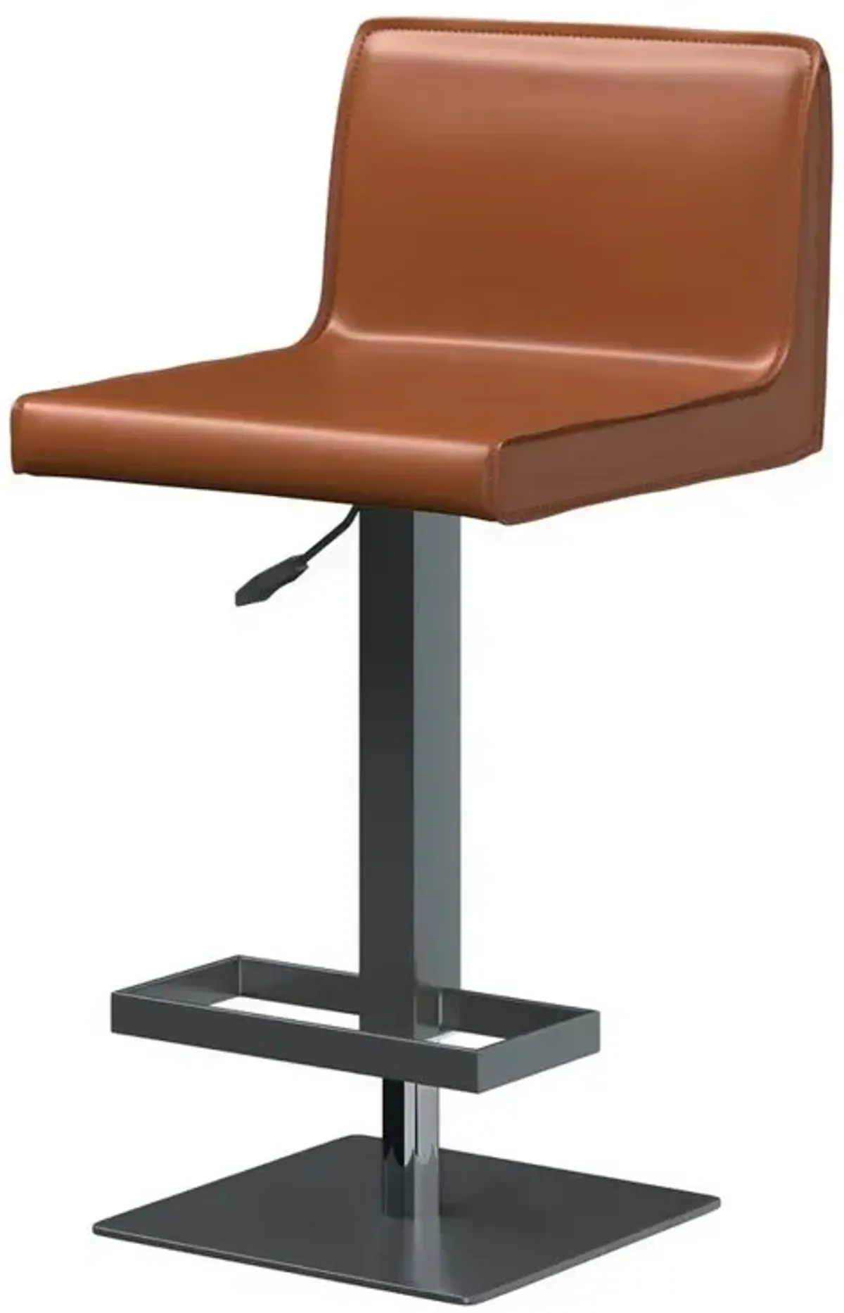 Bar Stool/Black Base, Cognac Pu