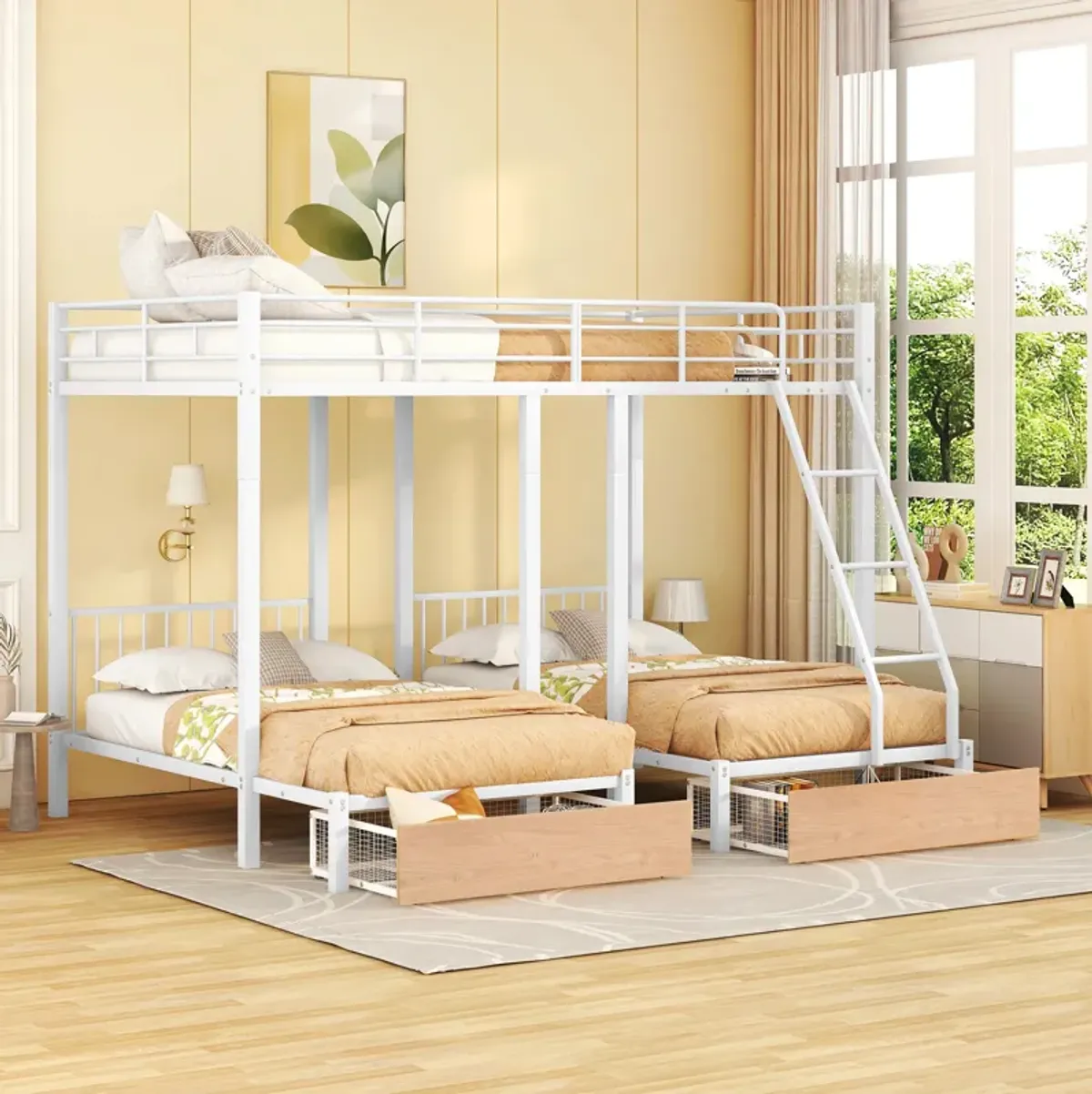 Merax Full Over Twin & Twin Bunk Bed