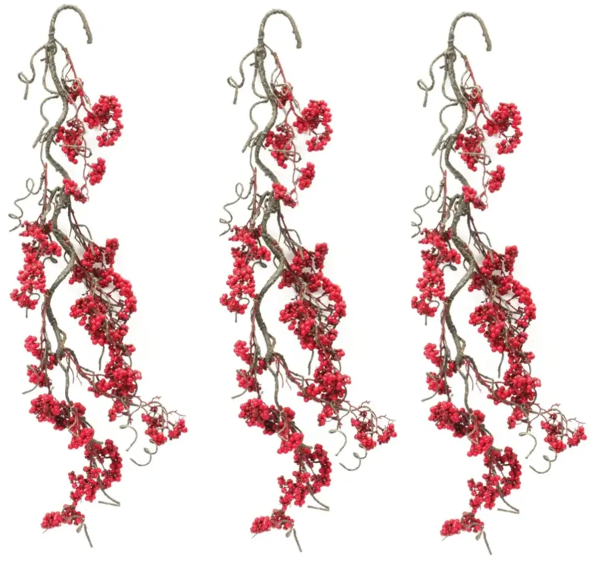 Berry and Twig Garland Set of 3 for Christmas and Winter Accents