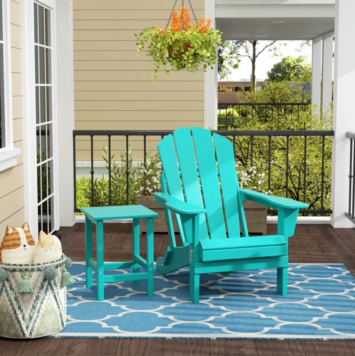 WestinTrends Outdoor Patio Adirondack Chair with Side Table