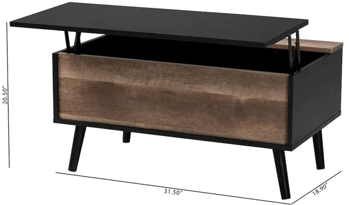 Jensen Modern and Contemporary Coffee Table with Storage Compartment