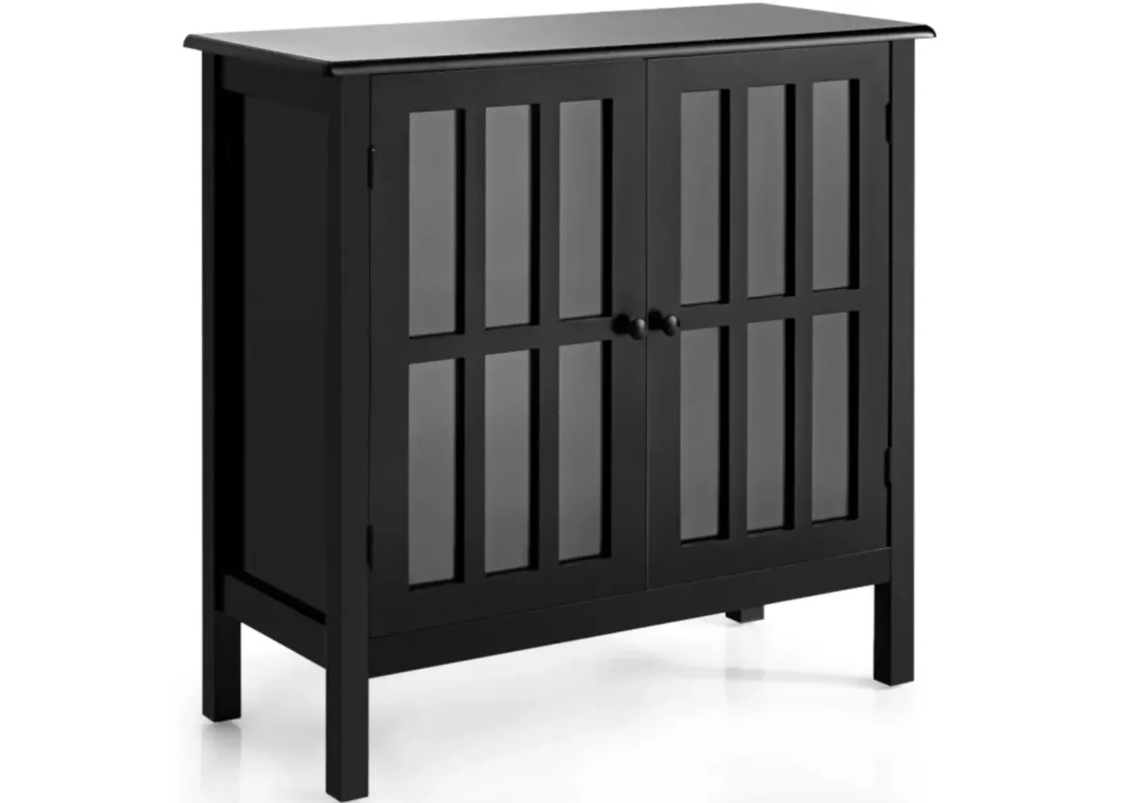 Hivvago Glass Door Sideboard Console Storage Buffet Cabinet