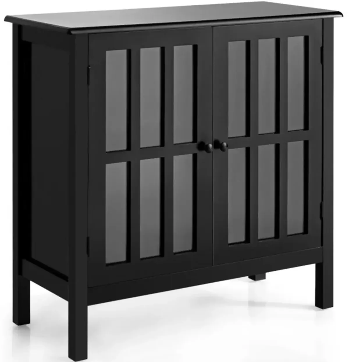 Hivvago Glass Door Sideboard Console Storage Buffet Cabinet