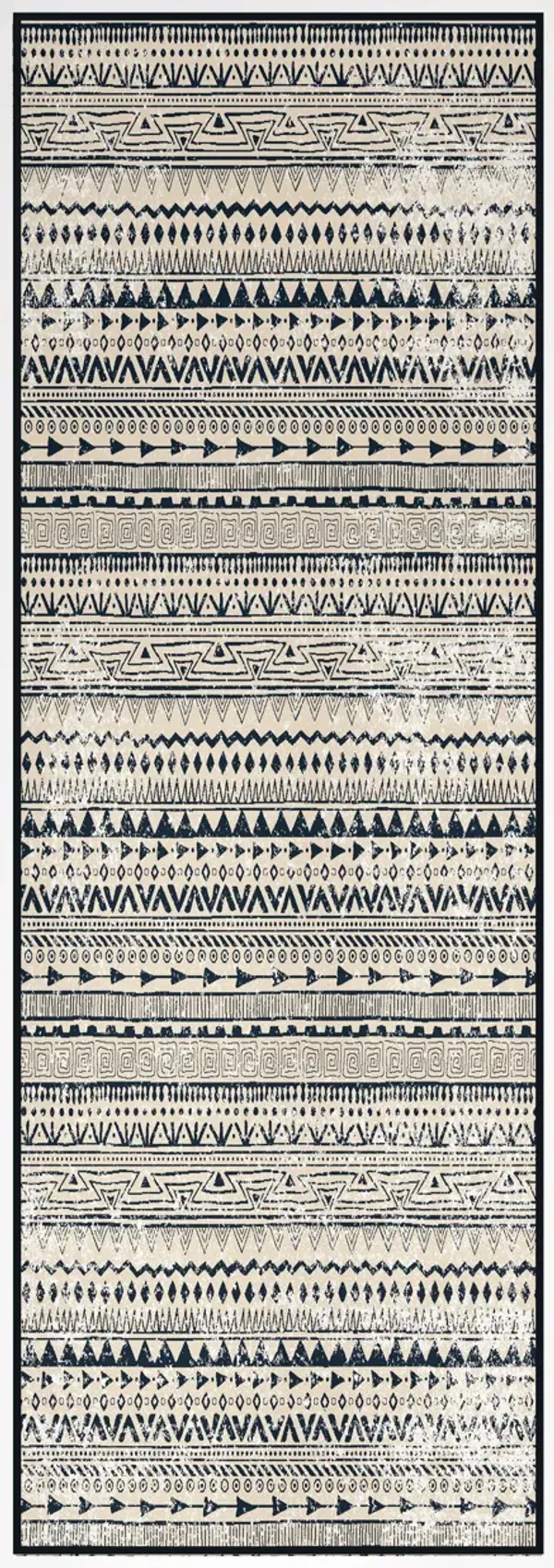 Deerlux Boho Living Room Area Rug with Nonslip Backing, Bohemian Tribal Print Pattern, 2.5 x 6.5 Ft Runner