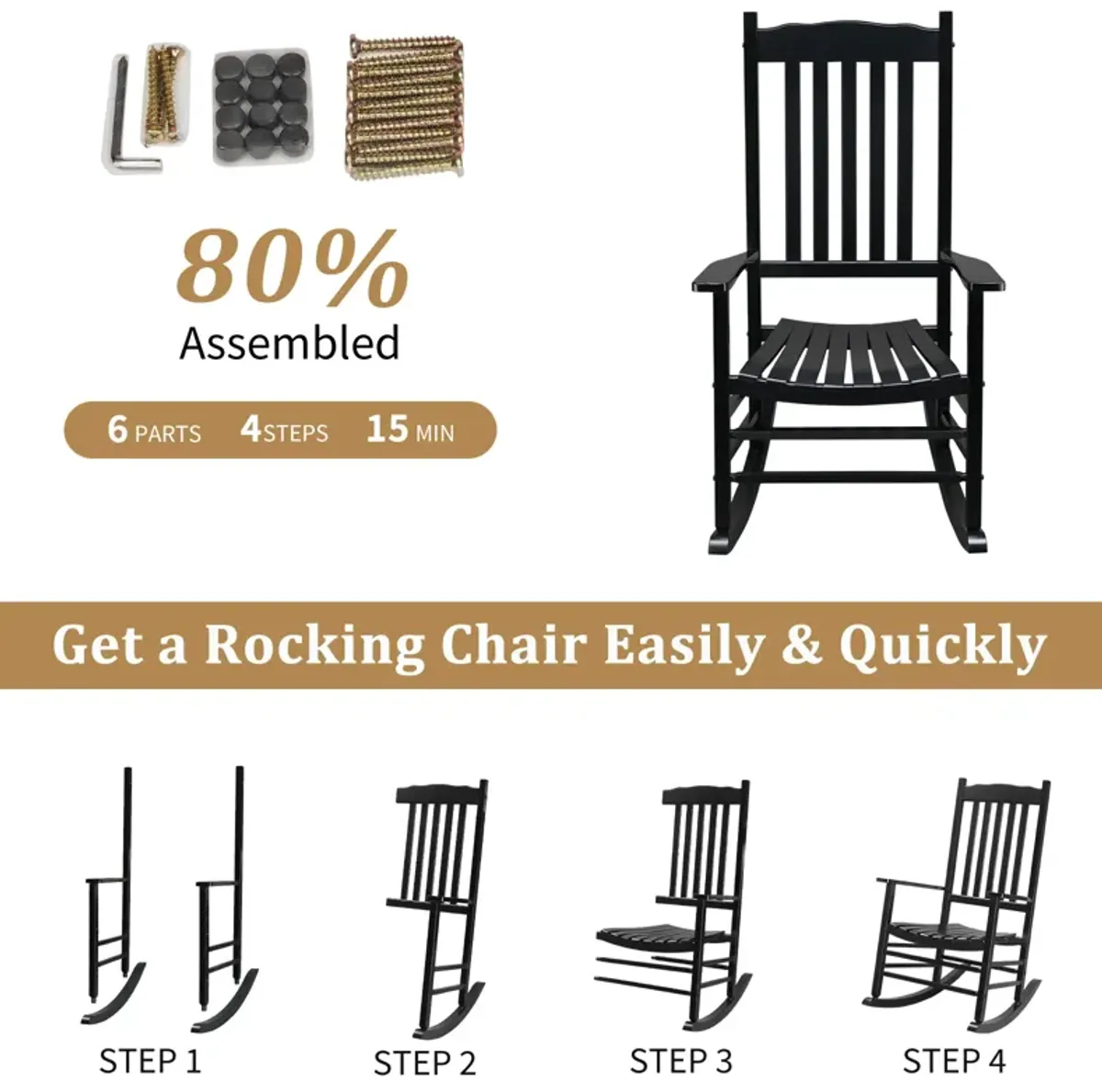 Rocking Chair Stylish & Comfortable Rocker for Indoor or Outdoor Relaxation