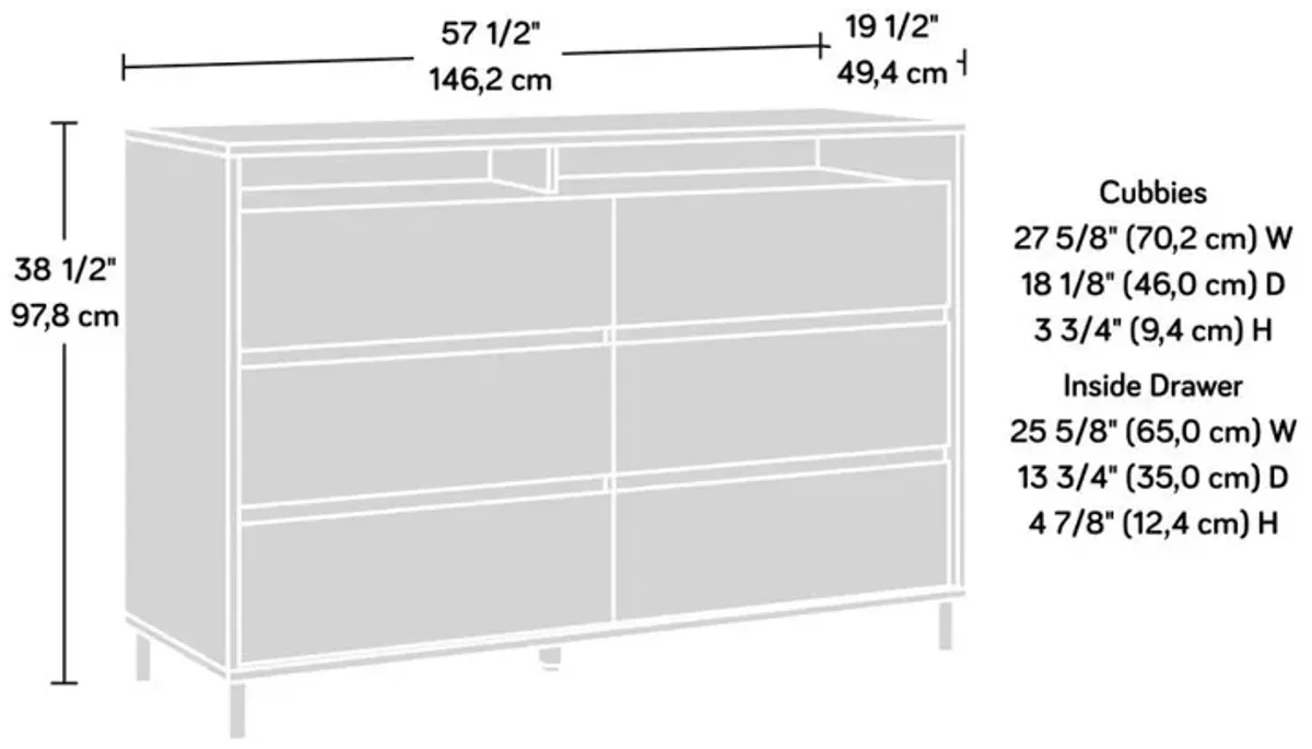 Sauder Acadia Way 6-Drawer Dresser Rao A2