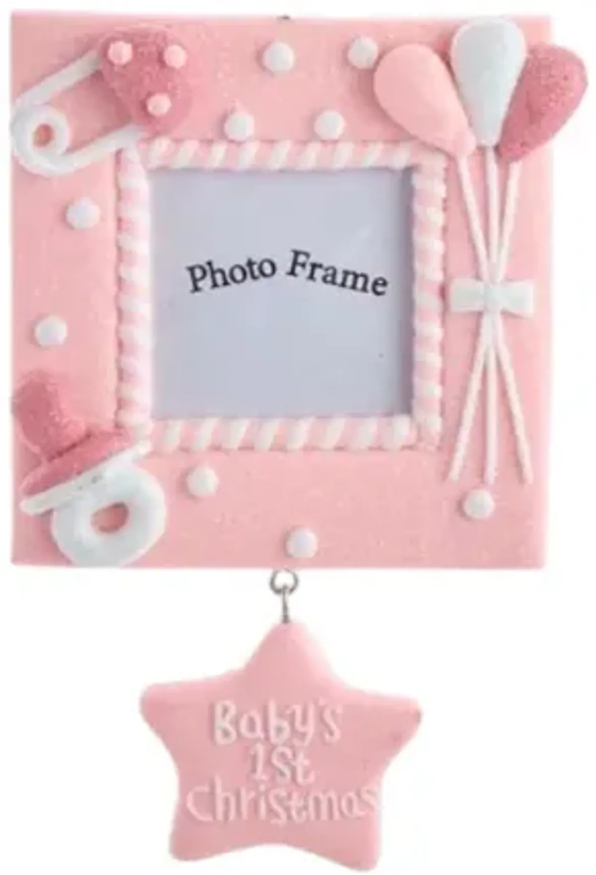 5.25" Baby's 1st Christmas Picture Frame Ornaments – Personalized Holiday Keepsake for Newborns - Girl