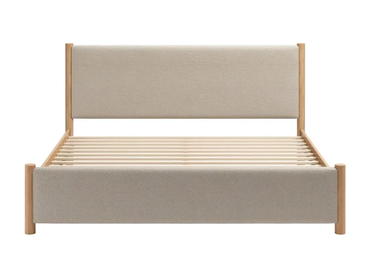 Hadi King Bed Beige & Natural