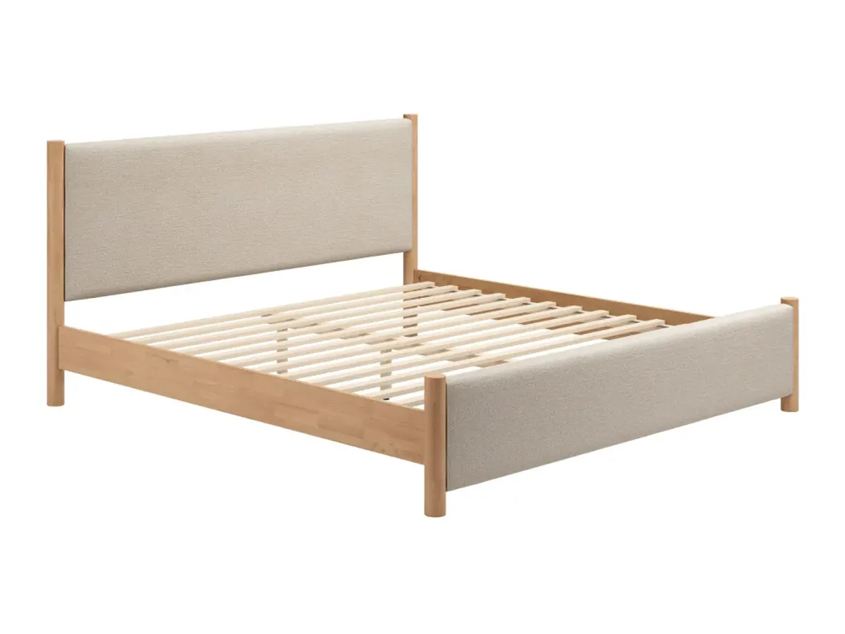 Hadi King Bed Beige & Natural