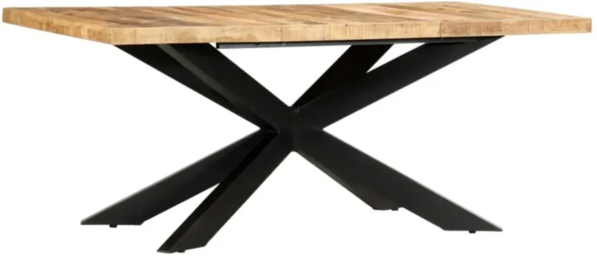 vidaXL Dining Table 70.9"x35.4"x29.9" Solid Rough Mango Wood