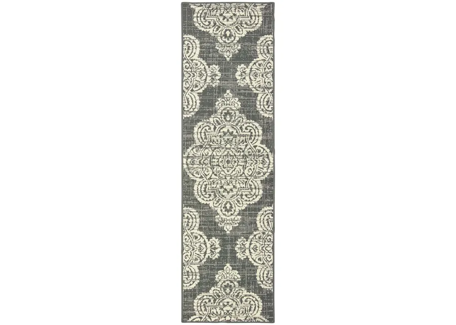 Marina 2'3" x 7'6" Grey Rug