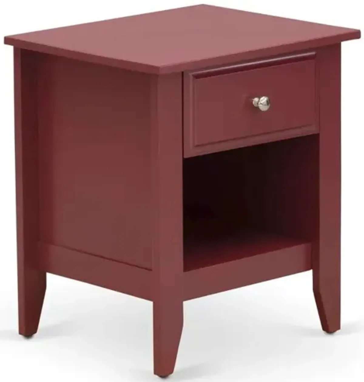 East West Furniture GA-13-ET Wooden Night Stand for bedroom with 1 Wooden Drawer, Stable and Sturdy Constructed - Burgundy Finish