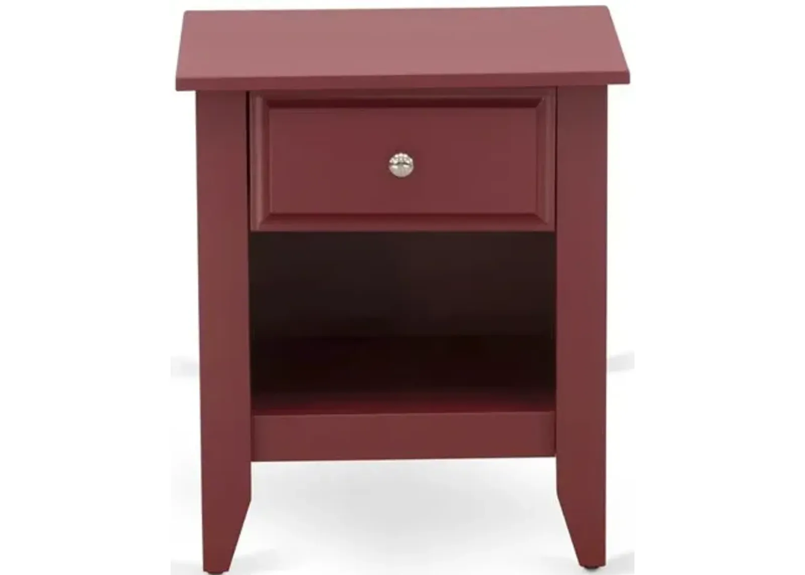 East West Furniture GA-13-ET Wooden Night Stand for bedroom with 1 Wooden Drawer, Stable and Sturdy Constructed - Burgundy Finish