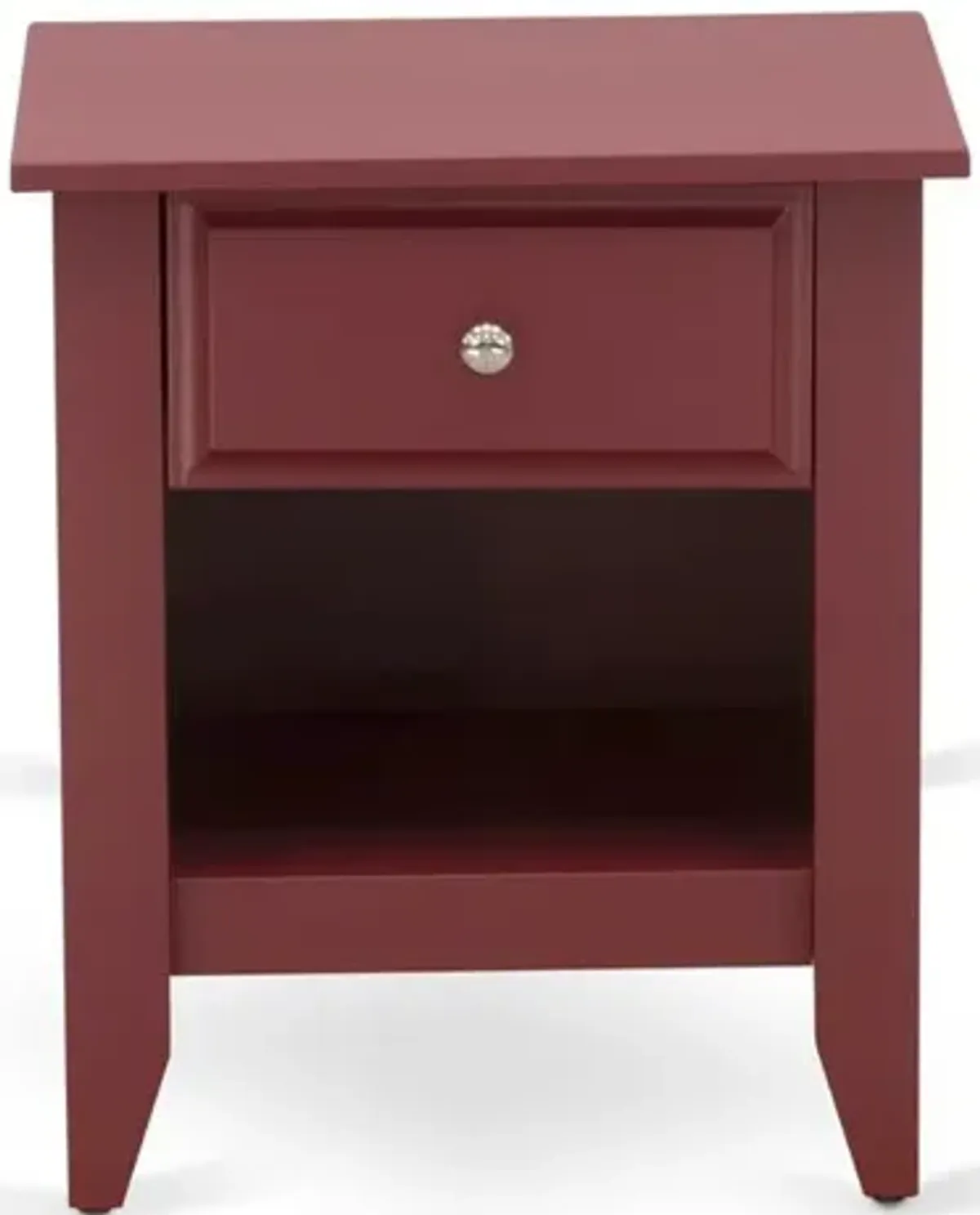 East West Furniture GA-13-ET Wooden Night Stand for bedroom with 1 Wooden Drawer, Stable and Sturdy Constructed - Burgundy Finish