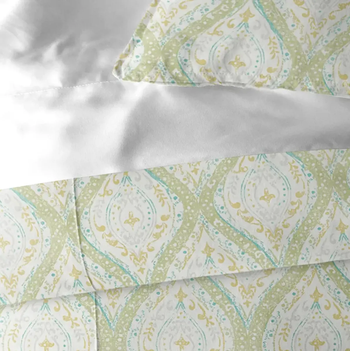 6ix Tailors Fine Linens Cressida Green Tea Coverlet Set