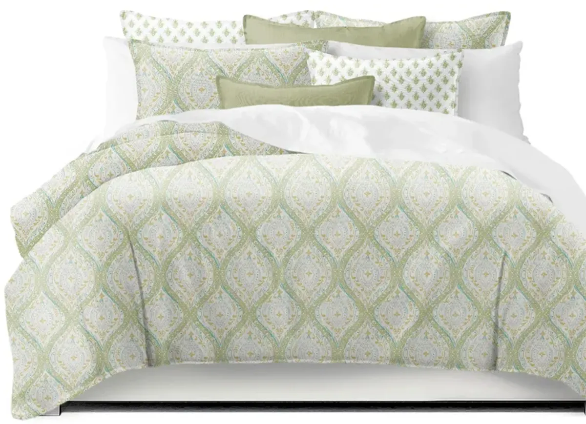 6ix Tailors Fine Linens Cressida Green Tea Coverlet Set