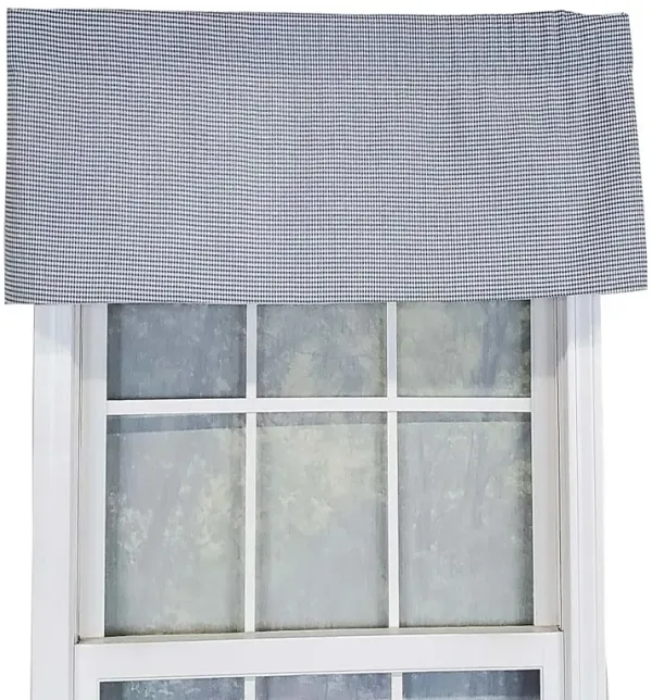 RLF Home Tailored Stylish Classic Small Check Croswell Window Valance 3" Rod Pocket 50" X 14" Blue