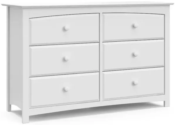 Storkcraft Kenton 6 Drawer Universal Double Dresser - White