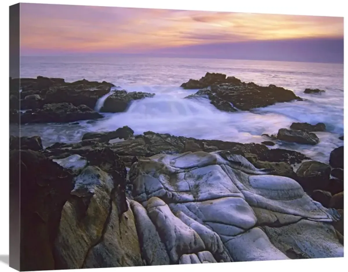 Wave hiting coastal rocks, Gerstle Cove, Salt Point State Park, California-Canvas Art-28x22