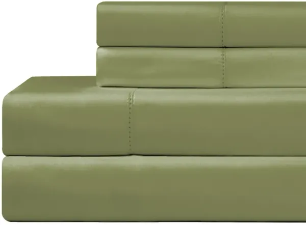 Pointehaven 610 Thread Count 100% Long Staple Cotton Hem Stitch 4 pc Sheet Set