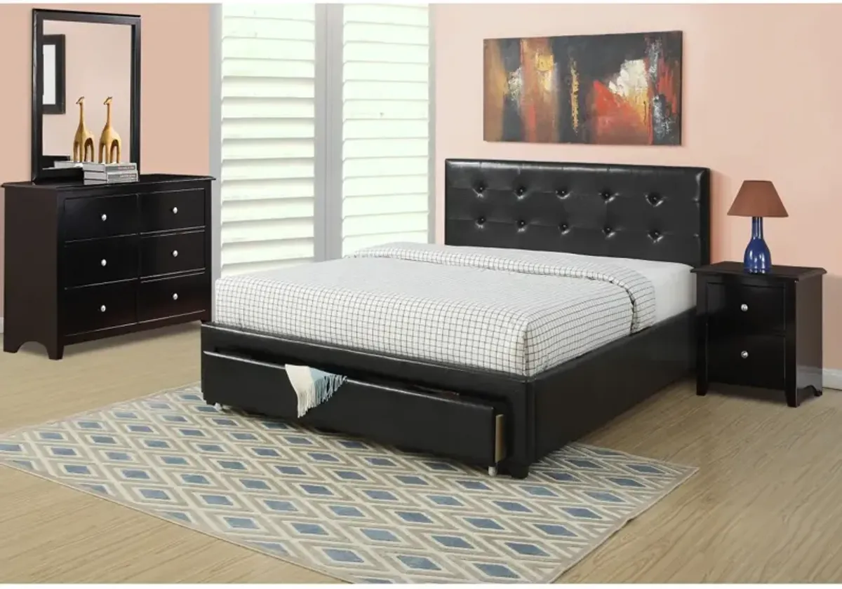 Bedroom Furniture Storage Under Bed Queen Size Bed PU Leather