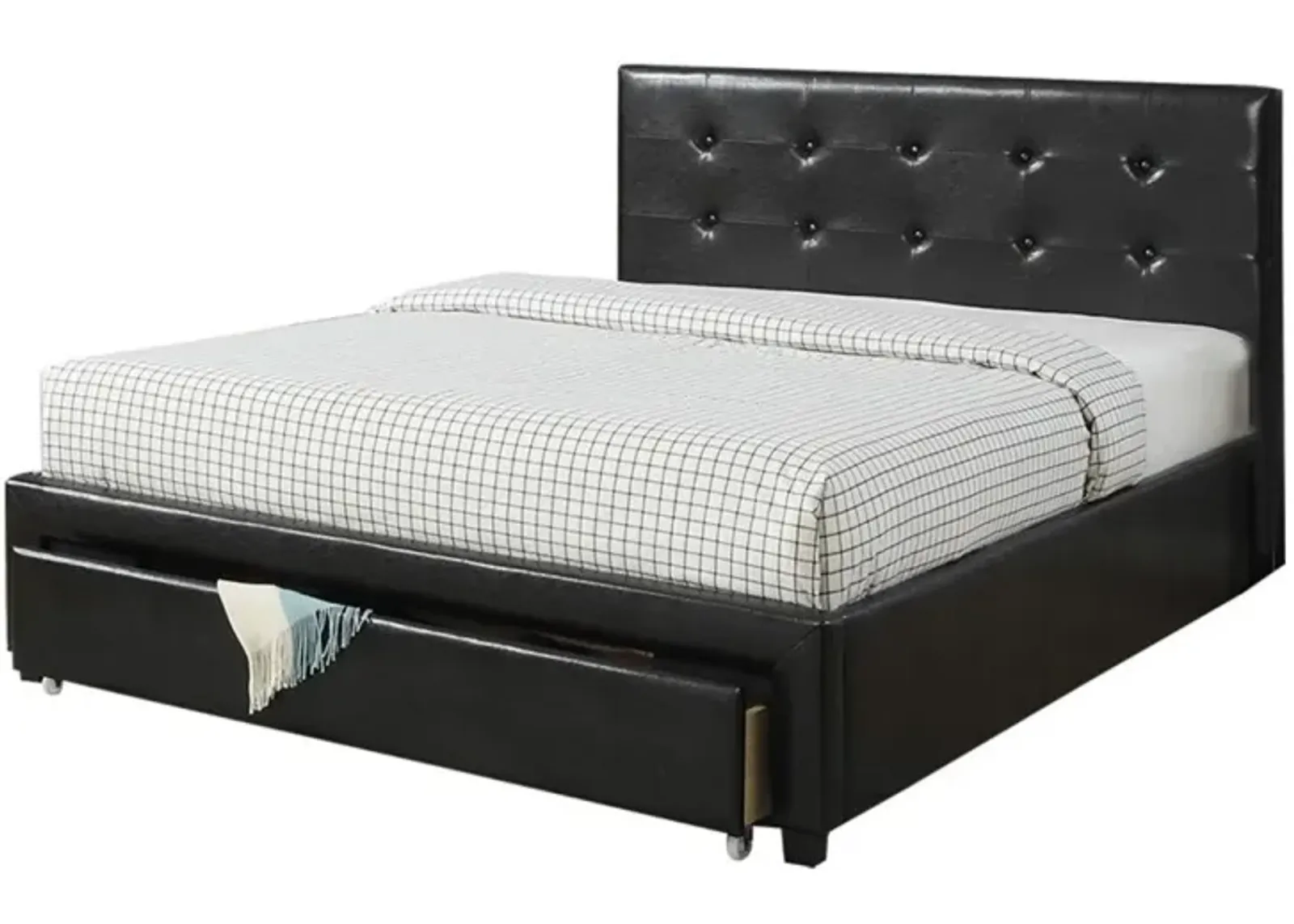 Bedroom Furniture Storage Under Bed Queen Size Bed PU Leather