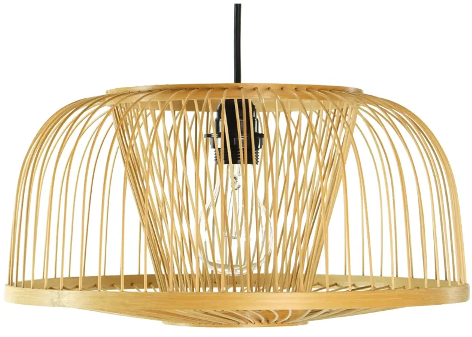 Modern Oval Bamboo Wicker Rattan Hanging Light Shade for Living Room, Dining Room, Entryway