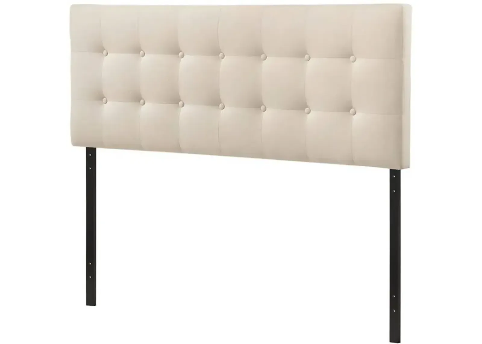 Hivvago Full size Modern Ivory Fabric Upholstered Button Tufted Headboard