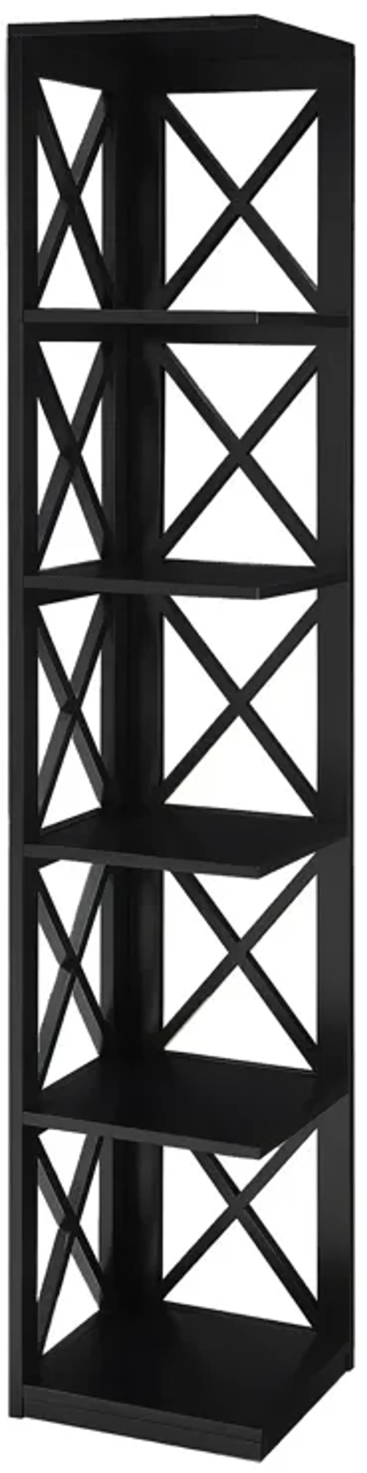 Convenience Concepts Oxford 5 Tier Corner Bookcase, Black