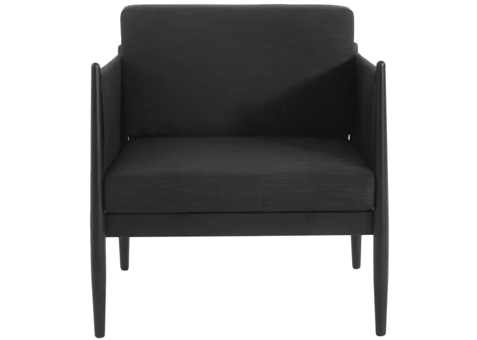 Jackie Outdoor Club Accent Chair, Black, Dark Gray Cushions, Aluminium