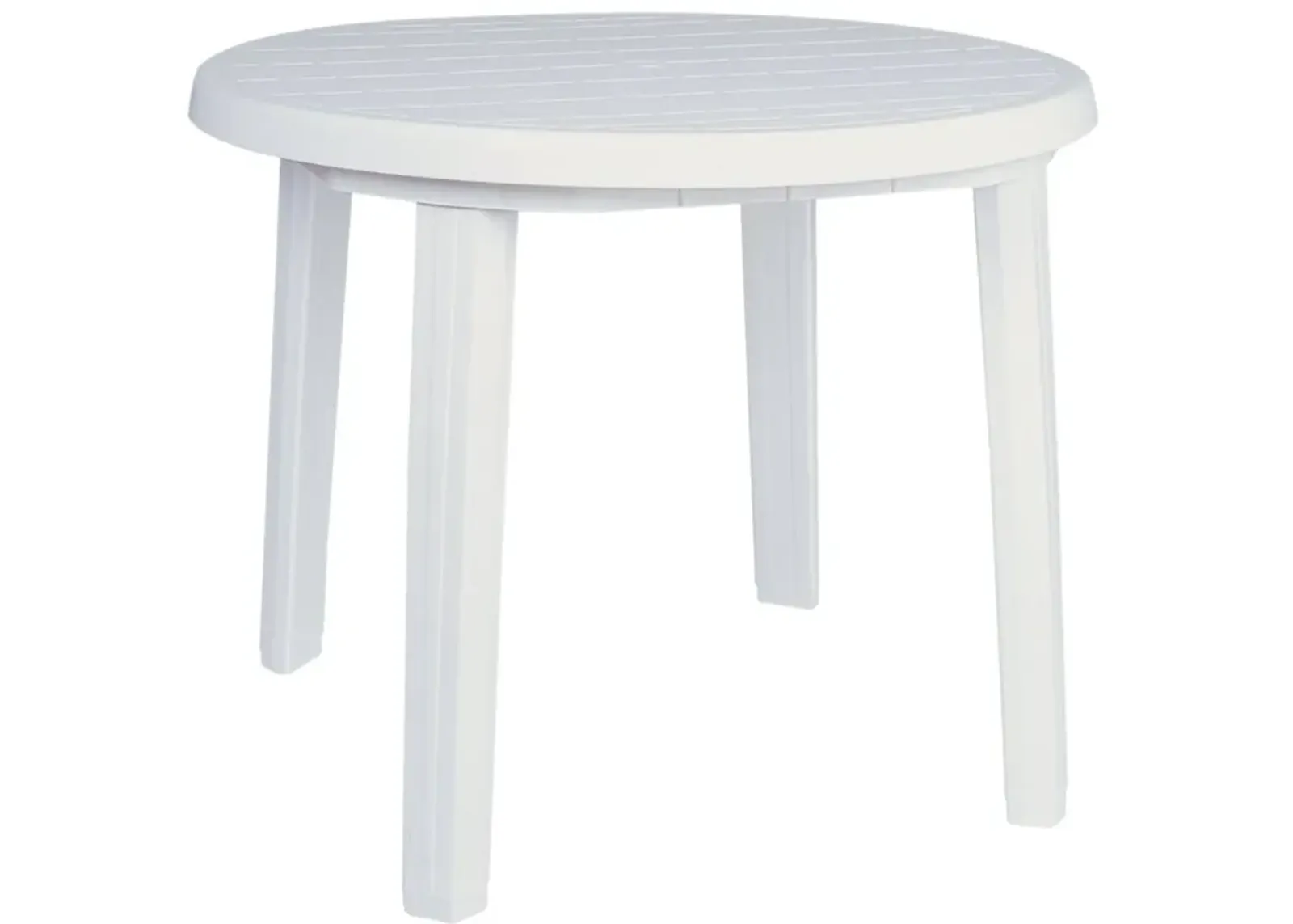 35.5" White Round Outdoor Patio Dining Table