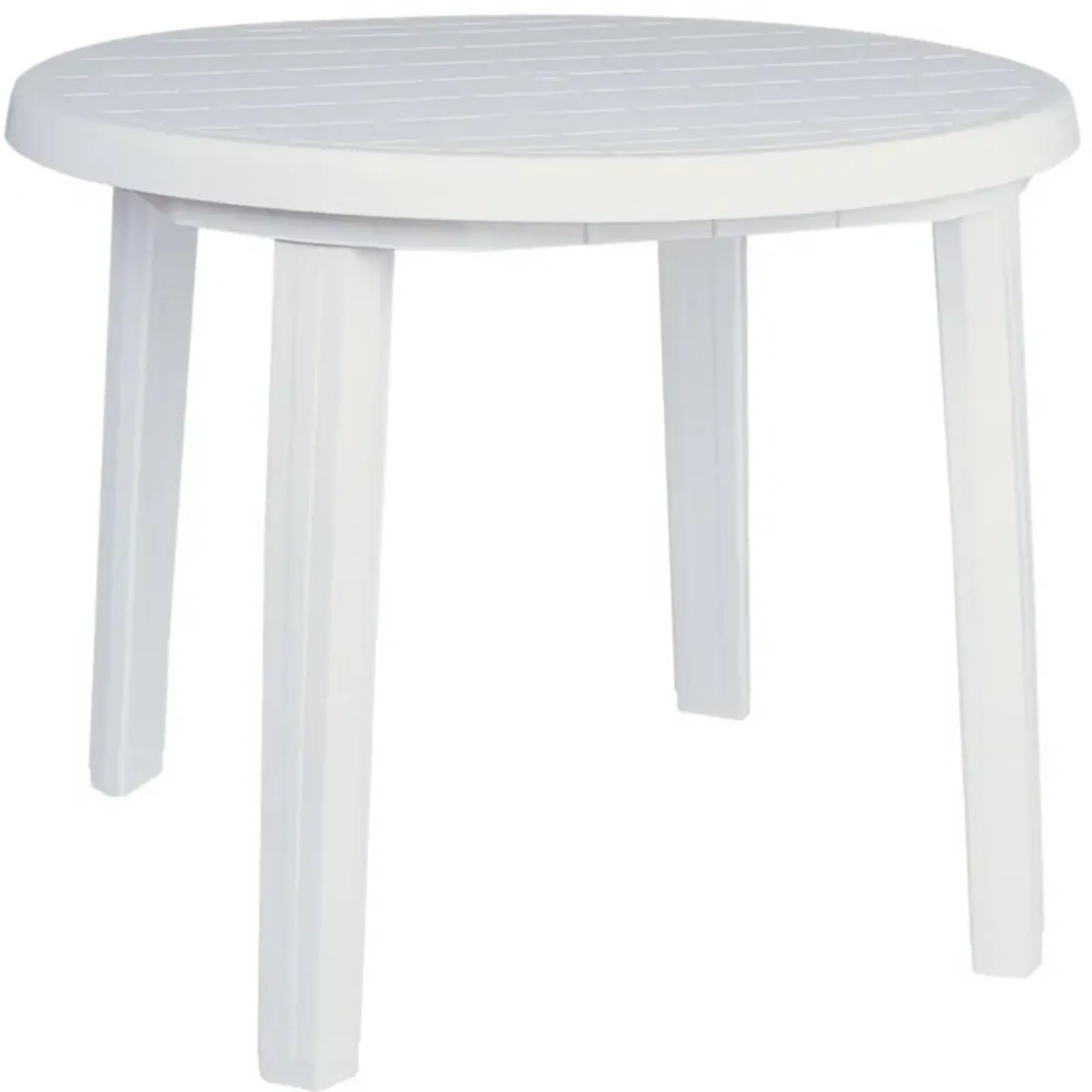 35.5" White Round Outdoor Patio Dining Table