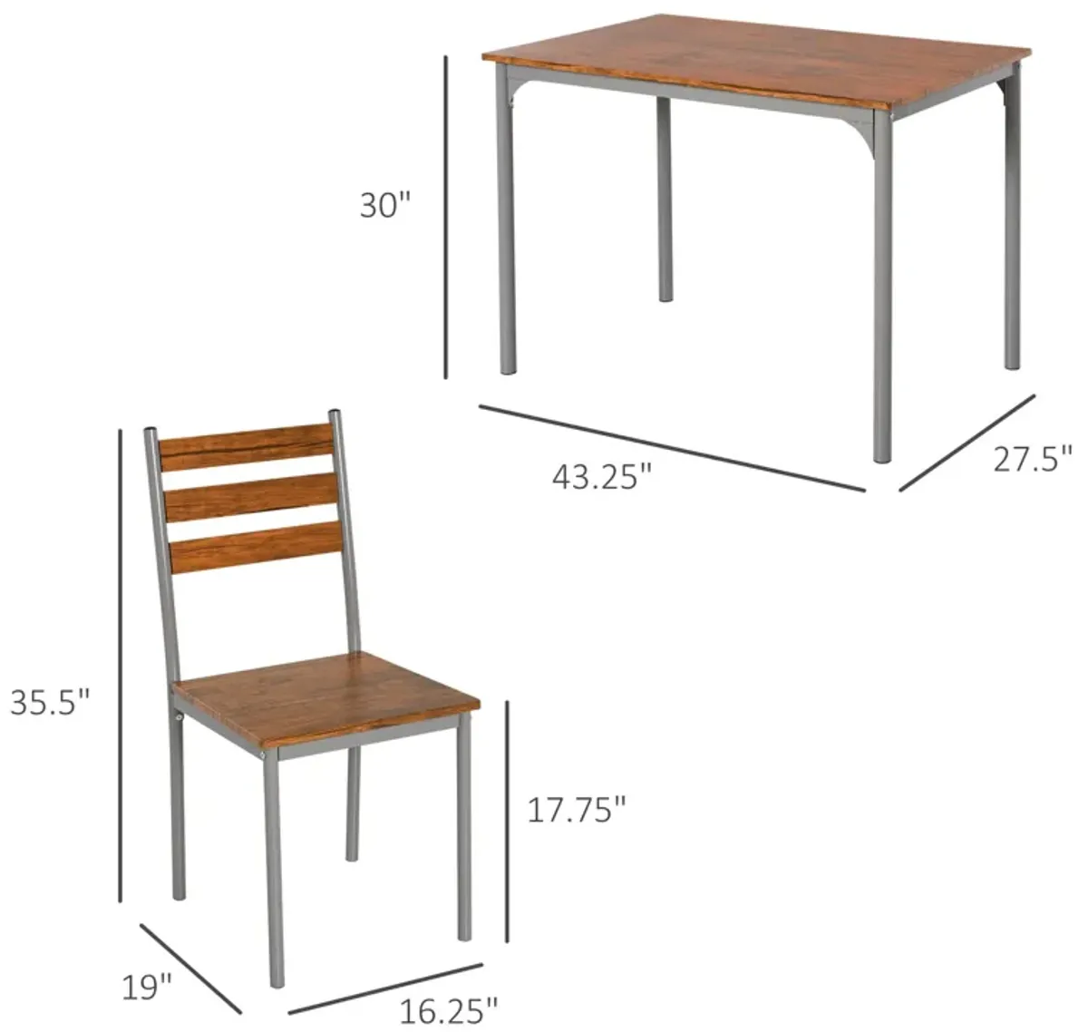 Brown Outdoor Dining: 5-Piece Wooden Counter Height Table Set