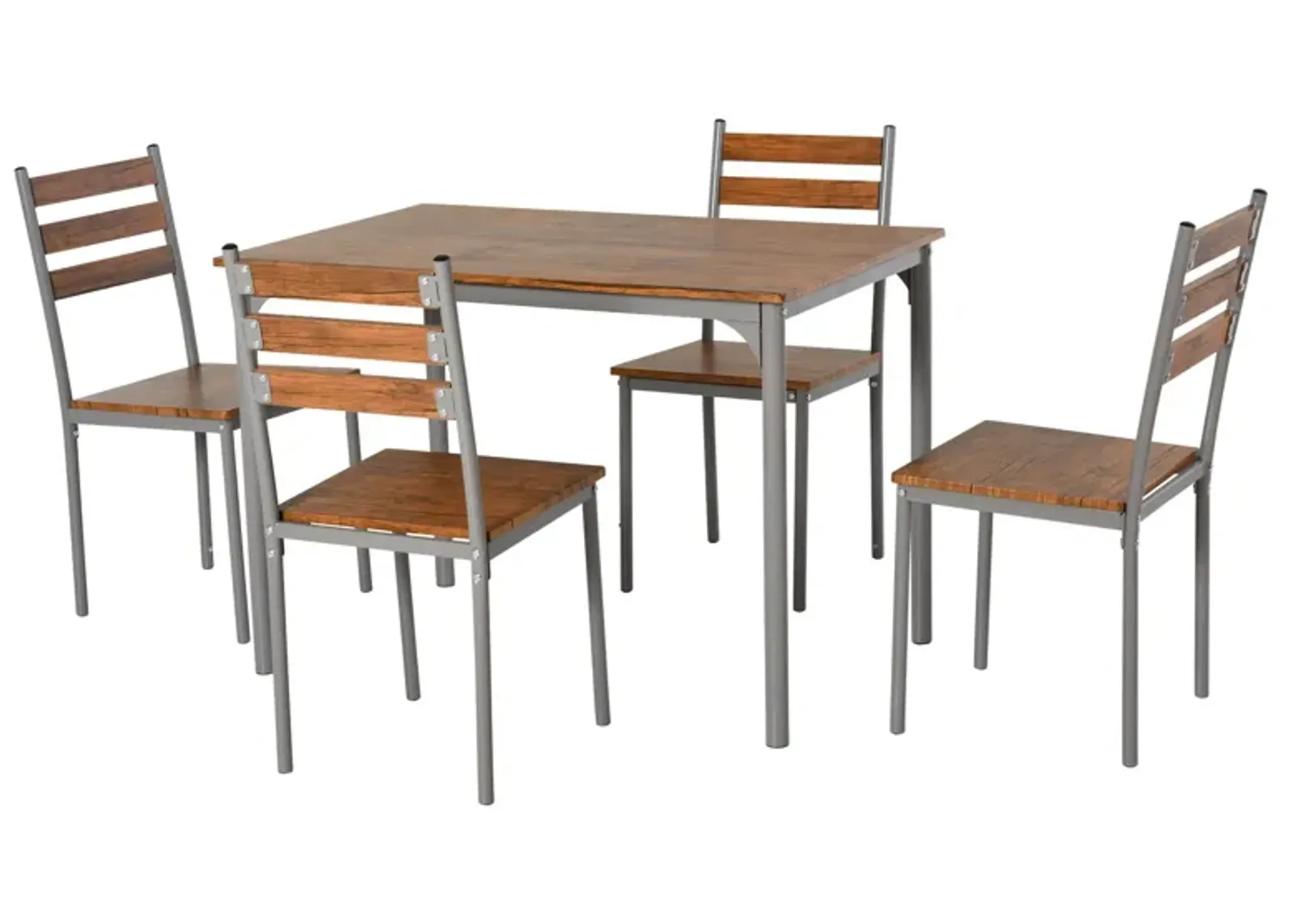 Brown Outdoor Dining: 5-Piece Wooden Counter Height Table Set