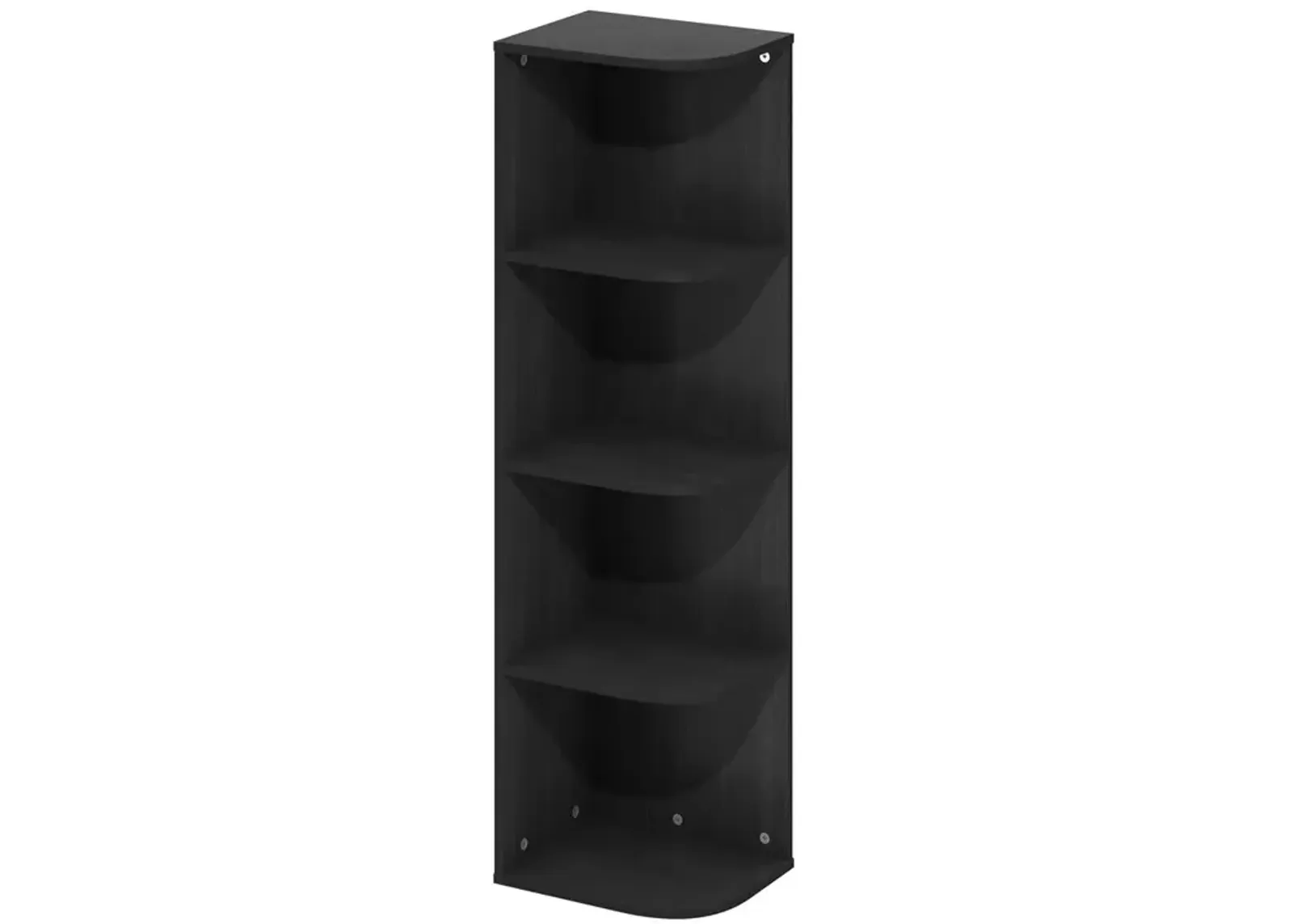 Furinno Pasir 4-Tier Corner Open Shelf Bookcase, Blackwood